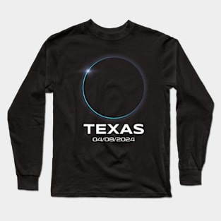 Total Solar Eclipse 2024 Totality Texas Long Sleeve T-Shirt